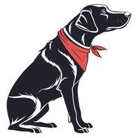 Sitting Labrador Dog With Bandana vector