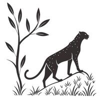 Silhouette Of Leopard In Wild Environment vector