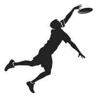 Silhouette Of Ultimate Frisbee Player Catching vector