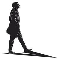 Stylish Man Walking Silhouette Graphic vector