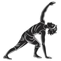 Yoga Pose Triangle Black And White vector