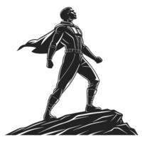 Superhero Standing On Rock Isolated vector