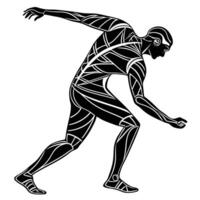 Stylized Runner Abstract Illustration Silhouette vector