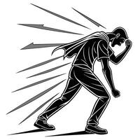 Man Pushing Against Resistance Concept vector