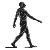 Walking Man Silhouette Illustration Design vector