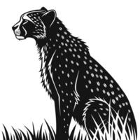 Illustration Of Cheetah In Grass vector