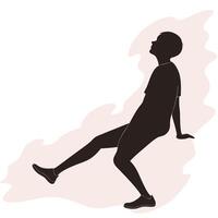 Woman Silhouette Relaxing Simple Design vector