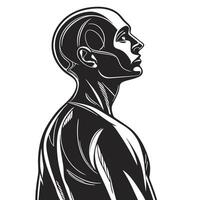 Abstract Black And White Man Profile vector