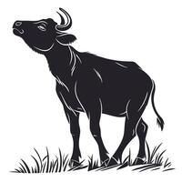 Buffalo Silhouette Isolated On White Background vector