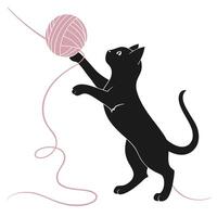 Cat Playing With A Pink Ball vector