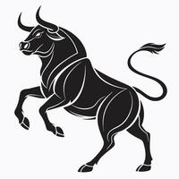 Elegant Rearing Bull Illustration Design vector