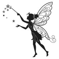 Fairy With Wand And Stars vector