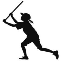 Girl Hitting Object Silhouette vector