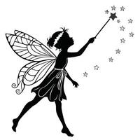 Silhouette With Wand And Stars vector