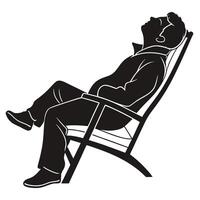 Man Relaxing In Chair Silhouette vector