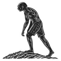 Silhouette Of A Man In Shorts vector