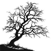 Silhouette Of A Spooky Bare Tree vector