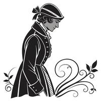 Retro Noble Silhouette With Floral Design vector