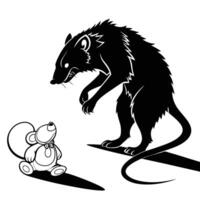 Rat And Mouse Toy Illustration vector