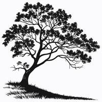 A Tree With Grass vector