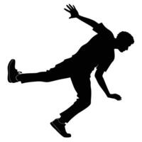 Silhouette Of Man Dancing Balancing Act vector