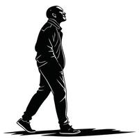 Stylish Man Walking Illustration Design vector