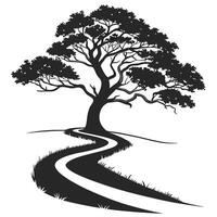 Solitary Tree On A Winding Path vector