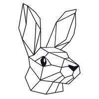 Geometric Rabbit Head Abstract Art vector