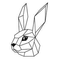 Geometric Hare Head Low Poly Art vector