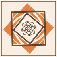 Abstract Geometric Concentric Squares With Orange Accents vector