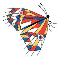 Abstract Butterfly With Geometric Shapes Design vector