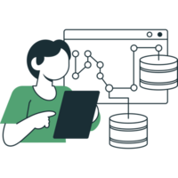 man and data base ai machine png