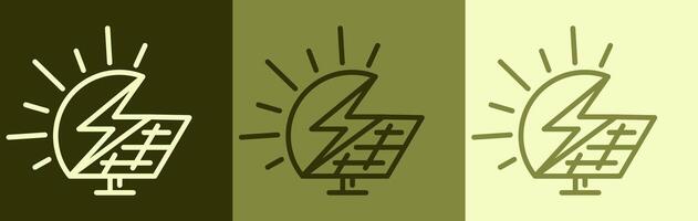 Set of solar energy logos. Symbols of clean, renewable and alternative energy. vector