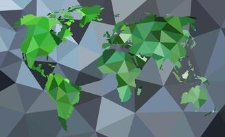 World map isolated in triangulation. Flat Earth, world map template. vector