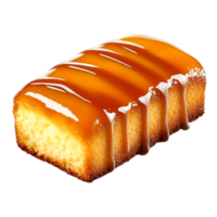 Moist Caramel Glazed Cake Slice on with Glossy Finish png