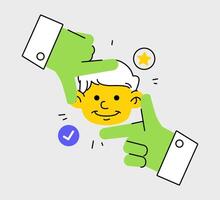 Framing Success, Capturing Positivity with Optimistic Expression and Encouragement vector