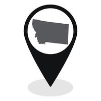 Montana state map. Map of Montana state on map pinpoint in black color vector
