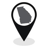Georgia state map. Map of Georgia U.S. state state on map pinpoint in black color vector