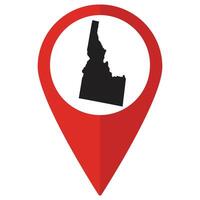 Idaho state map. Map of Idaho state on map pinpoint in red color vector
