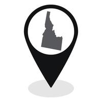 Idaho state map. Map of Idaho state on map pinpoint in black color vector