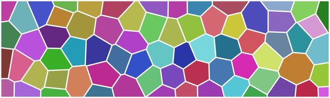 A vibrant mosaic pattern with irregular polygonal shapes in various bright colors, creating a stained-glass effect. vector