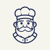 Portrait of a Venerable Chef with a Long Gray Beard Mustache and Chef s Hat vector