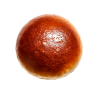 Freshly Baked Golden Brown Brioche Bread Bun with Glossy Surface png