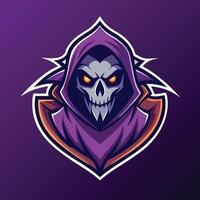 Reaper Mascot Character Illustration Graphic Isolated on White Background vector
