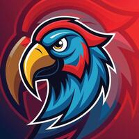 Parrot Head Mascot Logo A Vibrant and Colorful Background Generated with AI vector
