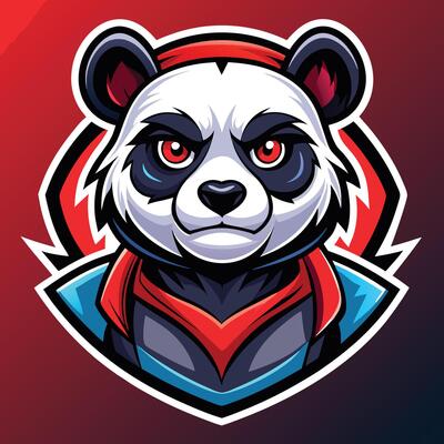 Mighty Panda E Sports Mascot with Intricate Artwork