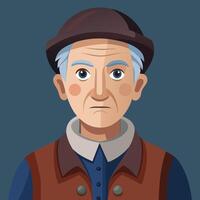 Bearded Elderly Man with Intricate Graphic Illustrations vector