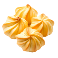 Delicious Creamy Meringue Cookies with Unique Swirl Design and Soft Texture png