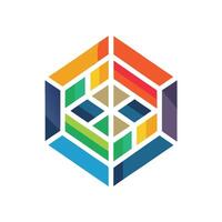 Vibrant Abstract Logo Featuring Multicolored Interlocking Squares for Company Design vector