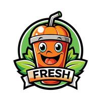 Refreshing and Inviting Fresh Drink Mascot Logo with Conceptual Design vector